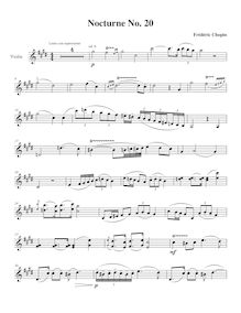Partition de violon, Nocturne en C-sharp minor (Posthumous)