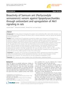 Bioactivity of Samsum ant (Pachycondyla sennaarensis) venom against lipopolysaccharides through antioxidant and upregulation of Akt1 signaling in rats