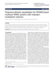 Frequency-domain equalization for OFDMA-based multiuser MIMO systems with improper modulation schemes
