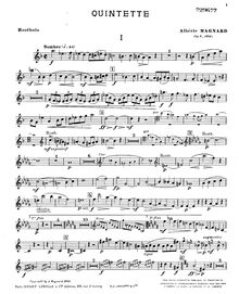 Partition hautbois, Piano quintette, Op.8, D minor, Magnard, Albéric