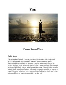 Popular Types of Yoga