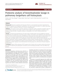 Proteome analysis of bronchoalveolar lavage in pulmonary langerhans cell histiocytosis