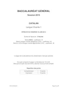 Bac 2015 LV1 Catalan 