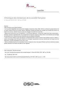 Chronique des tendances de la société française - article ; n°1 ; vol.61, pg 201-226
