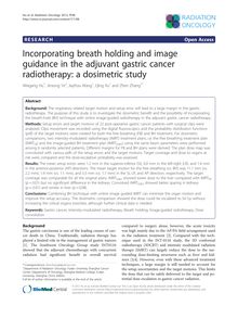 Incorporating breath holding and image guidance in the adjuvant gastric cancer radiotherapy: a dosimetric study