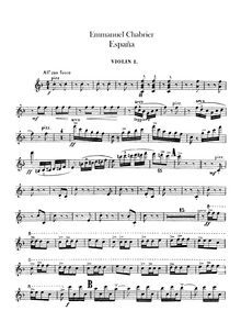 Partition violons I, España, Chabrier, Emmanuel