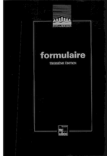 Formulaire (3° Ed.)