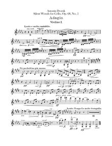 Partition violons I, II, From pour Bohemian Forest, Ze Šumavy, Dvořák, Antonín