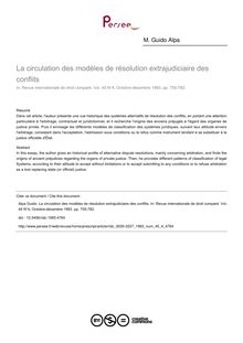 La circulation des modèles de résolution extrajudiciaire des conflits - article ; n°4 ; vol.45, pg 755-782