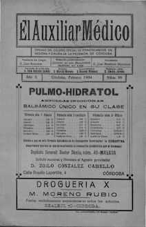 El Auxiliar Médico: revista mensual profesional, n. 096 (1934)