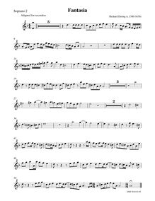 Partition Soprano 2 enregistrement , fantaisies pour 5 violes de gambe