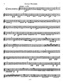 Partition cor 2 (en D), violon Concerto en D major, D major, Saint-Georges, Joseph Bologne
