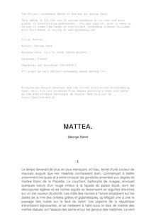 Mattea par George Sand