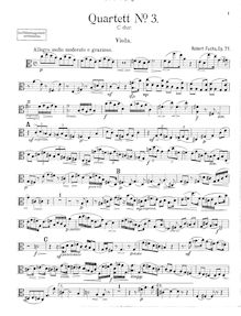 Partition viole de gambe, corde quatuor No.3, Op.71, C Major, Fuchs, Robert