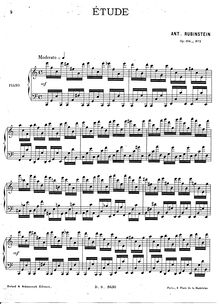 Partition No.3 - Etude, 6 Morceaux, Op.104, Rubinstein, Anton