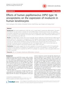 Effects of human papillomavirus (HPV) type 16 oncoproteins on the expression of involucrin in human keratinocytes