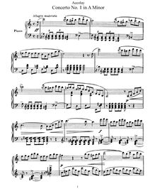 Partition de piano et partition de violon, violon-Concert en A Minor