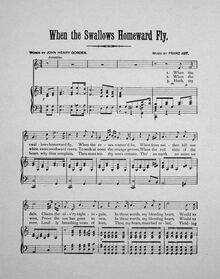 Partition , When pour Swallows Homeward Fly, 7 chansons aus dem Buche der Liebe, v. C. Herlosssohn.