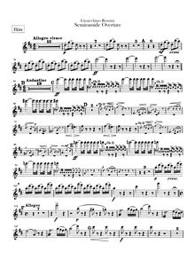 Partition flûte, Piccolo, Semiramide, Melodramma tragico in due atti