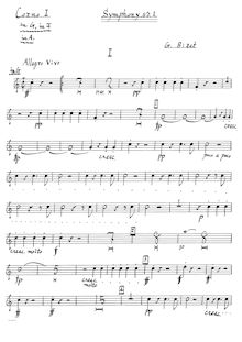 Partition cor 1 (en G, F, A), Symphony en C Major, Bizet, Georges