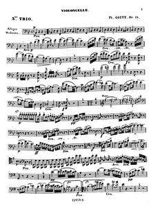 Partition de violoncelle, Piano Trio No.2, Op.19, Gouvy, Louis Théodore
