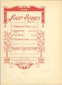 Partition , couverture couleur, 4 chansons, Op.9, Freer, Eleanor Everest