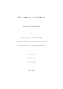 Reticulation in evolution [Elektronische Ressource] / vorgelegt von Simone Linz
