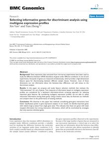 Selecting informative genes for discriminant analysis using multigene expression profiles