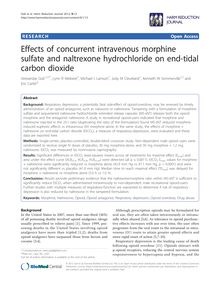Effects of concurrent intravenous morphine sulfate and naltrexone hydrochloride on end-tidal carbon dioxide