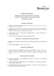 Conseil municipal Besançon 16 mai 2019 