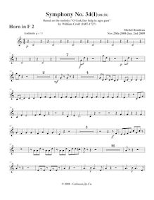 Partition cor 2, Symphony No.34, F major, Rondeau, Michel par Michel Rondeau