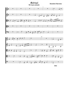 Partition Io gia cantando - partition complète (Tr A T T B), Madrigali a 5 voci, Libro 1