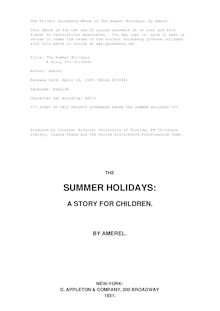 The Summer Holidays - A Story for Children