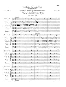 Partition complète, Notturno, D major, Mozart, Wolfgang Amadeus par Wolfgang Amadeus Mozart