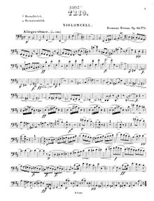 Partition violoncelle, 3 corde Trios, Op.85, Drei Trios für Violine, Bratsche u. Violoncell, op. 85, von Hermann Berens.
