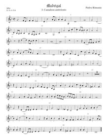 Partition ténor viole de gambe 1, aigu clef, madrigaux, Rimonte, Pedro