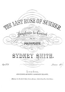 Partition complète, pour dernier Rose of Summer, Op.173, A Major