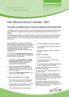 Farm structure survey in Sweden 2007