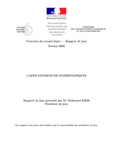 rapport - Concours du second degré  Rapport de jury Session 2009 ...