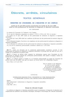 Journal officiel de la République française - N° 113 du 18 mai 2010