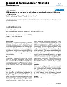 1092 Automatic tracking of mitral valve motion by non-rigid image registration