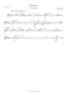 Partition Alto Sax 1, 2 (en B♭); ténor Sax 1/2 (en B♭); baryton Sax (en E♭), Carmen