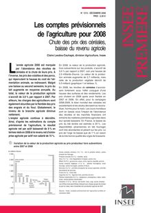 Les comptes prévisionnels de lagriculture pour 2008 