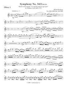 Partition hautbois 1, Symphony No.34, F major, Rondeau, Michel