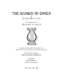 Partition violon II, pour Masque of Comus, Lawes, Henry
