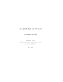 The predictability problem [Elektronische Ressource] / James Kwang Yau Ong