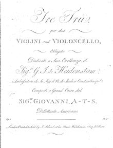 Partition violon 2, 3 corde Trios, Antes, John