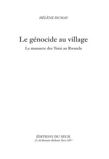 "Le génocide au village" de Hélène Dumas - Extrait de livre