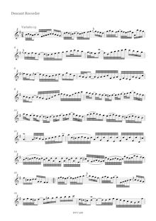 Partition Var.13 - Descant enregistrement , Goldberg-Variationen