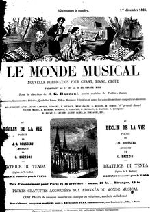 Partition complète, Jeanne la Lavandière, Chansonette, F Major, Bazzoni, Giovanni Luigi